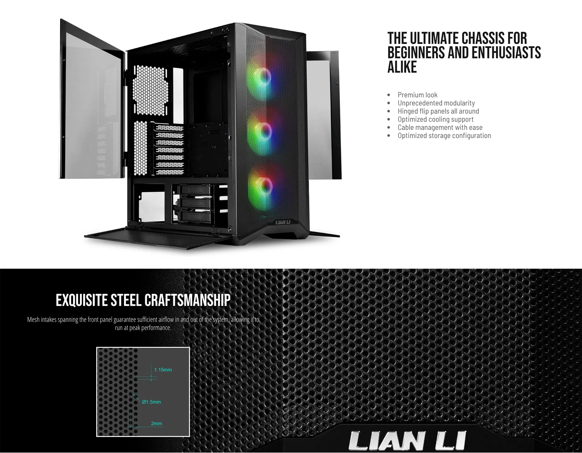 Lian-Li Torre E-ATX LANCOOL II Mesh RGB Blanco 