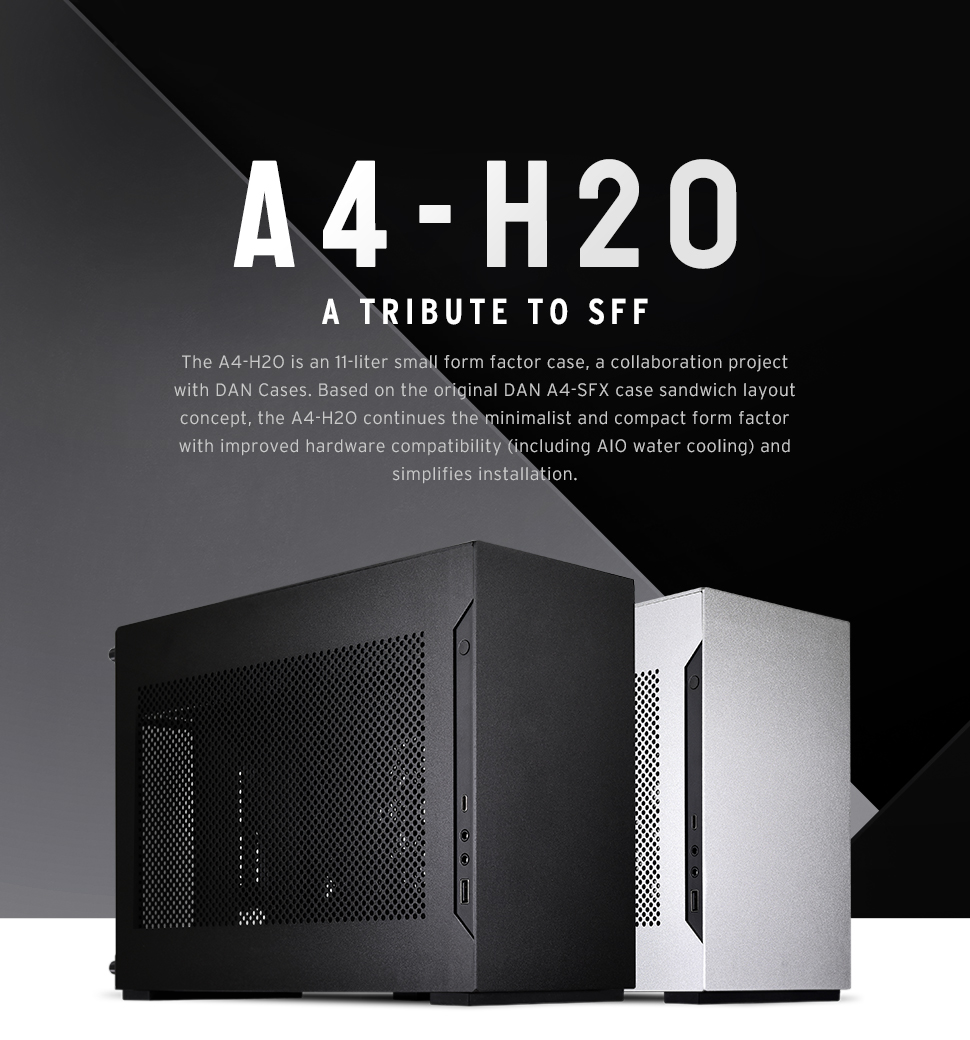 Lian Li A4 H2O - SILVER - A4 Gen4 Riser - SFF PC Dan Case
