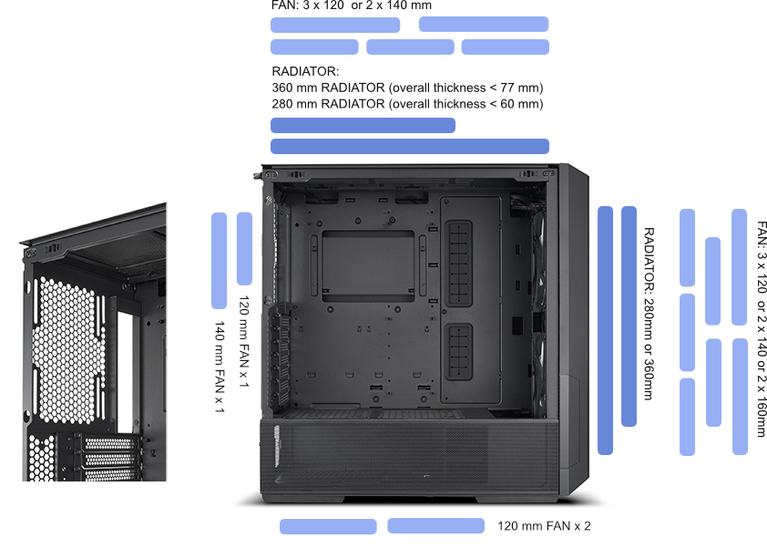 LIAN LI LANCOOL 216 X Black Steel / Tempered Glass ATX Mid Tower Computer  Case ,2x 16 cm PWM Fans Included (Non RGB ) ----LANCOOL 216X