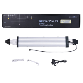 Lian Li Addressable RGB Strimer Plus V2 3 x 8-Pin - White - Micro